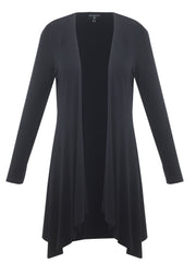 Black Marble waterfall long cardigan - Lightweight and Slinky Soft